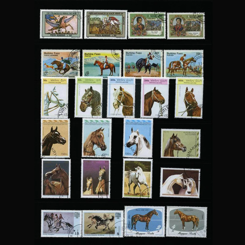 Collectible Vintage Postage Stamps - Briefmarken, 50 verschiedene Pferde, Vintage-Briefmarken, Briefmarken,