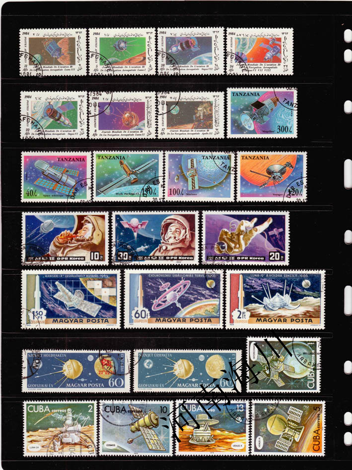 Collectible Vintage Postage Stamps - 100 Verschiedene Weltraum-Briefmarken Echte Gestempelte Poststempel