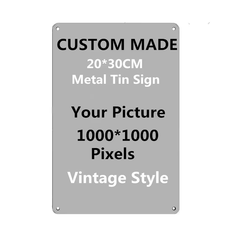 Vintage Collectible Plates - Personalisiertes Metallschild 20x30cm, Laden Sie Ihr