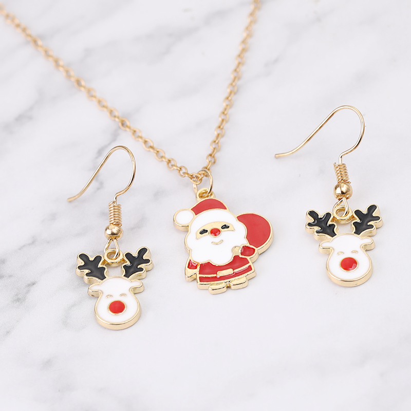 Vintage Collectible Santa - Weihnachts kollektion Schmuck Set Rentier Kopf