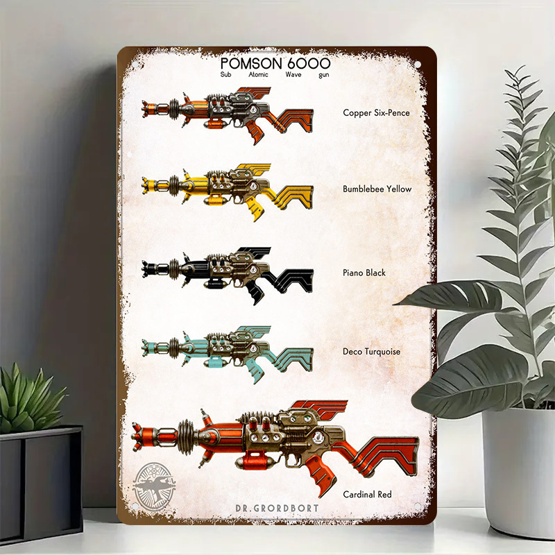 Vintage Collectible Guns - Pomson 6000 Retro-Metallschild – Vintage-Kunstwerk für