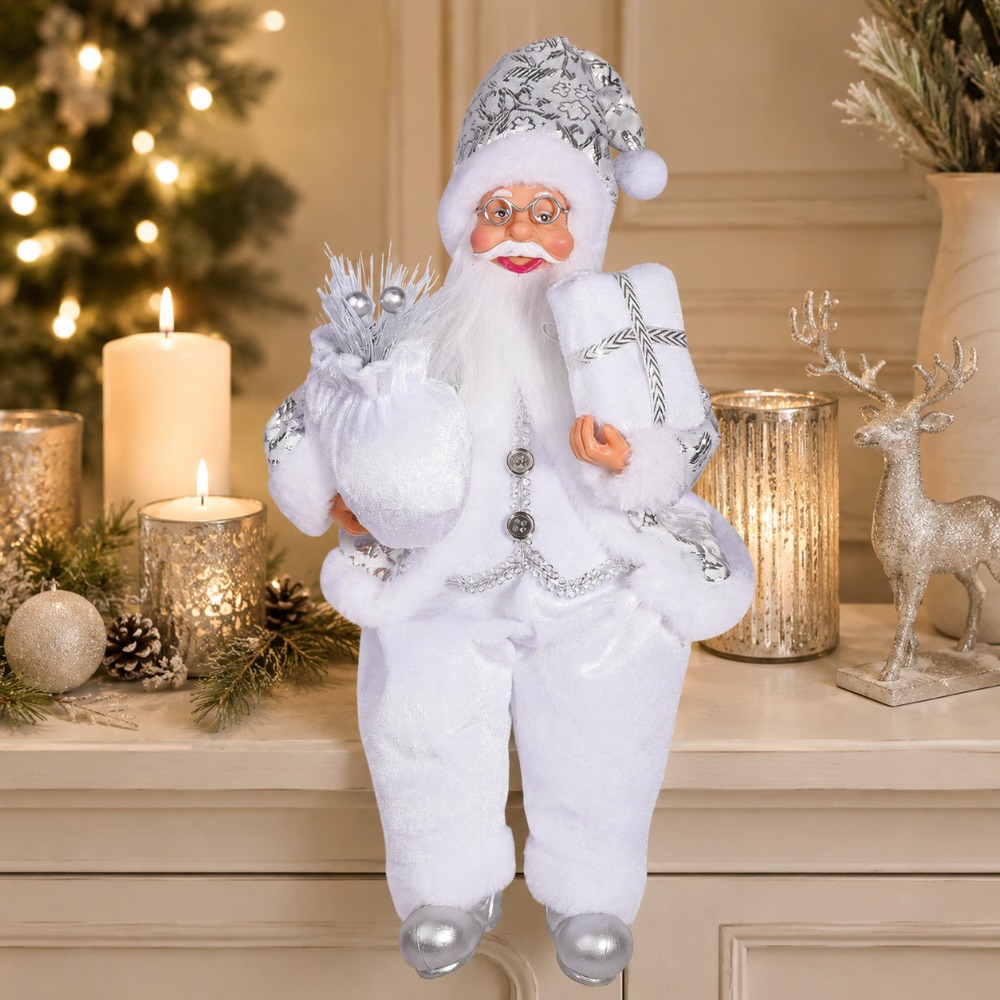 Vintage Collectible Santa - 1 Stück Weißer Weihnachtsmann als Dekorationsartikel