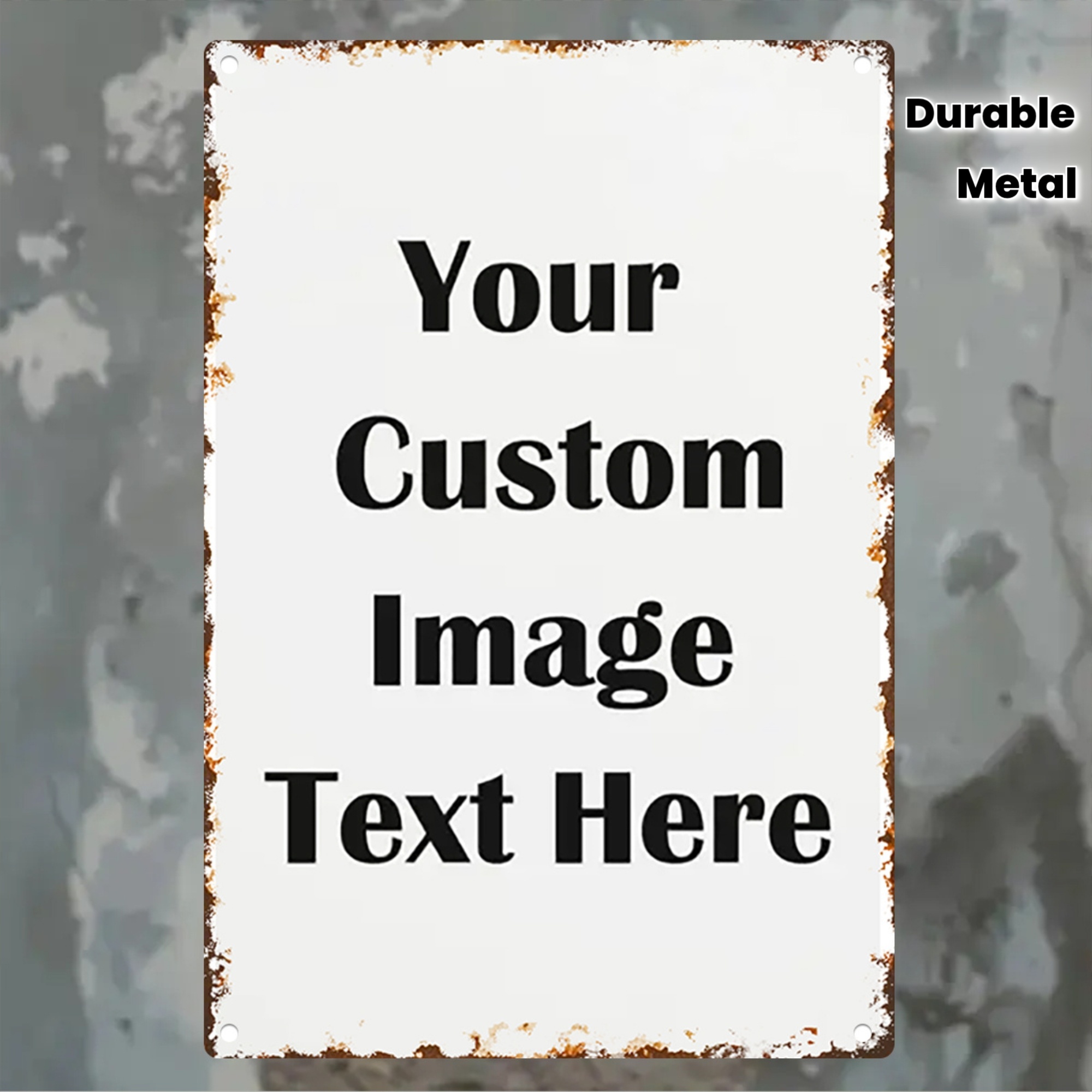Vintage Collectible Plates - Personalisiertes Metall-Blechschild mit Bild/Text - 12x8