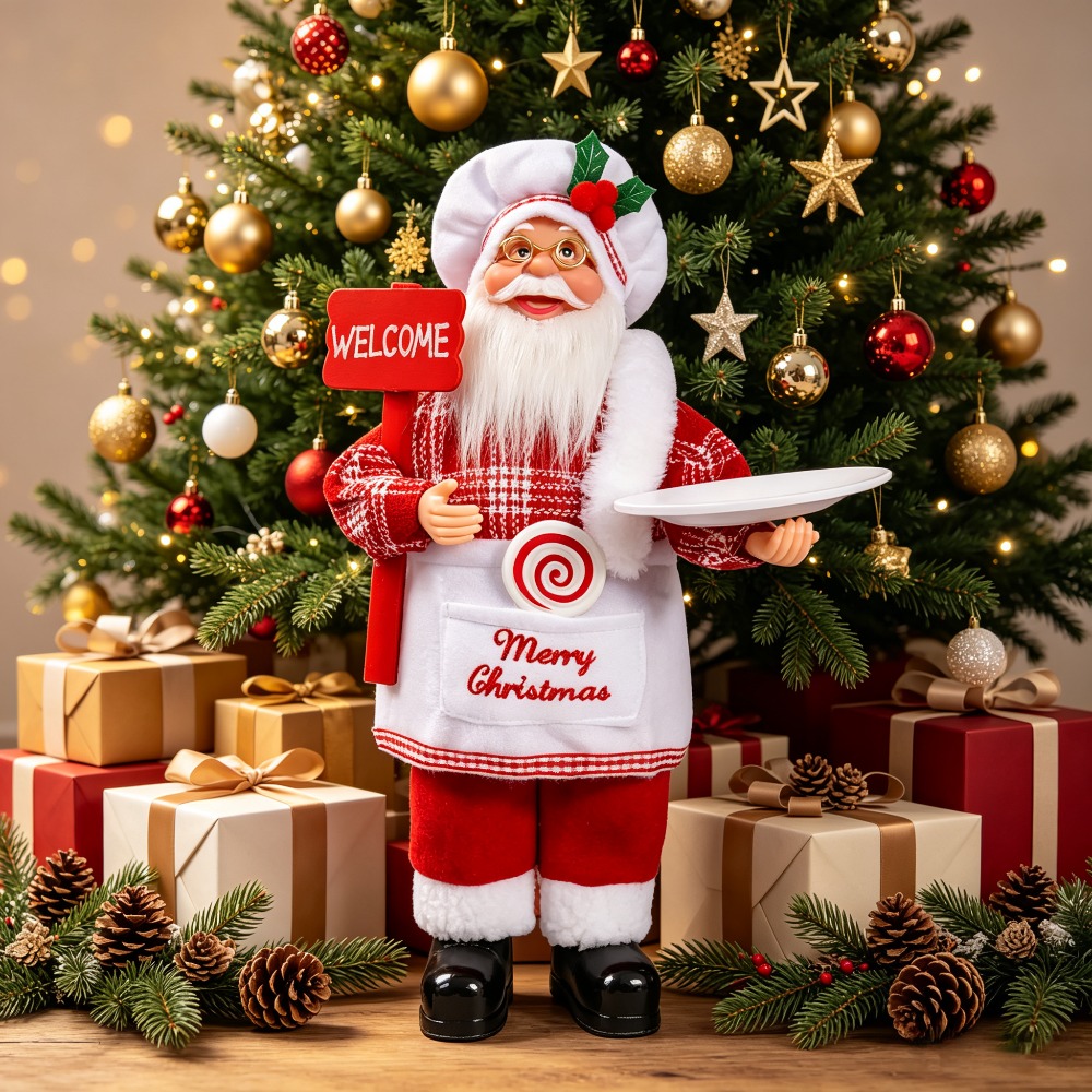 Vintage Collectible Santa - Ein Weihnachts-Desktop-Dekorationsstück im Koch-Weihnachtsmann-Stil, das sich