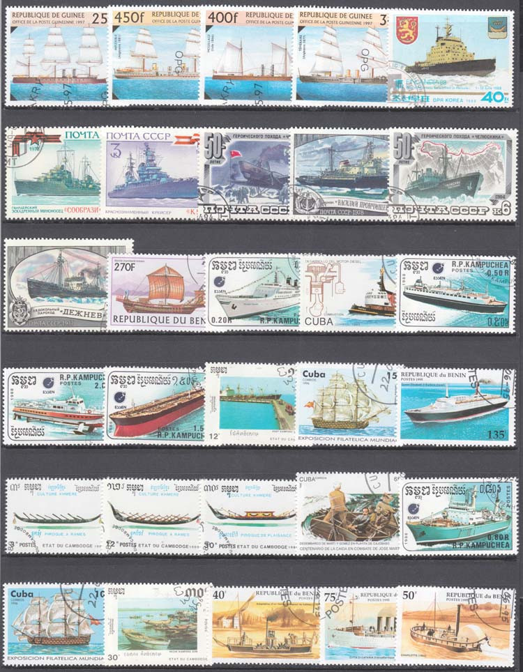 Collectible Vintage Postage Stamps - 100 spezielle Briefmarken mit Schiffen und