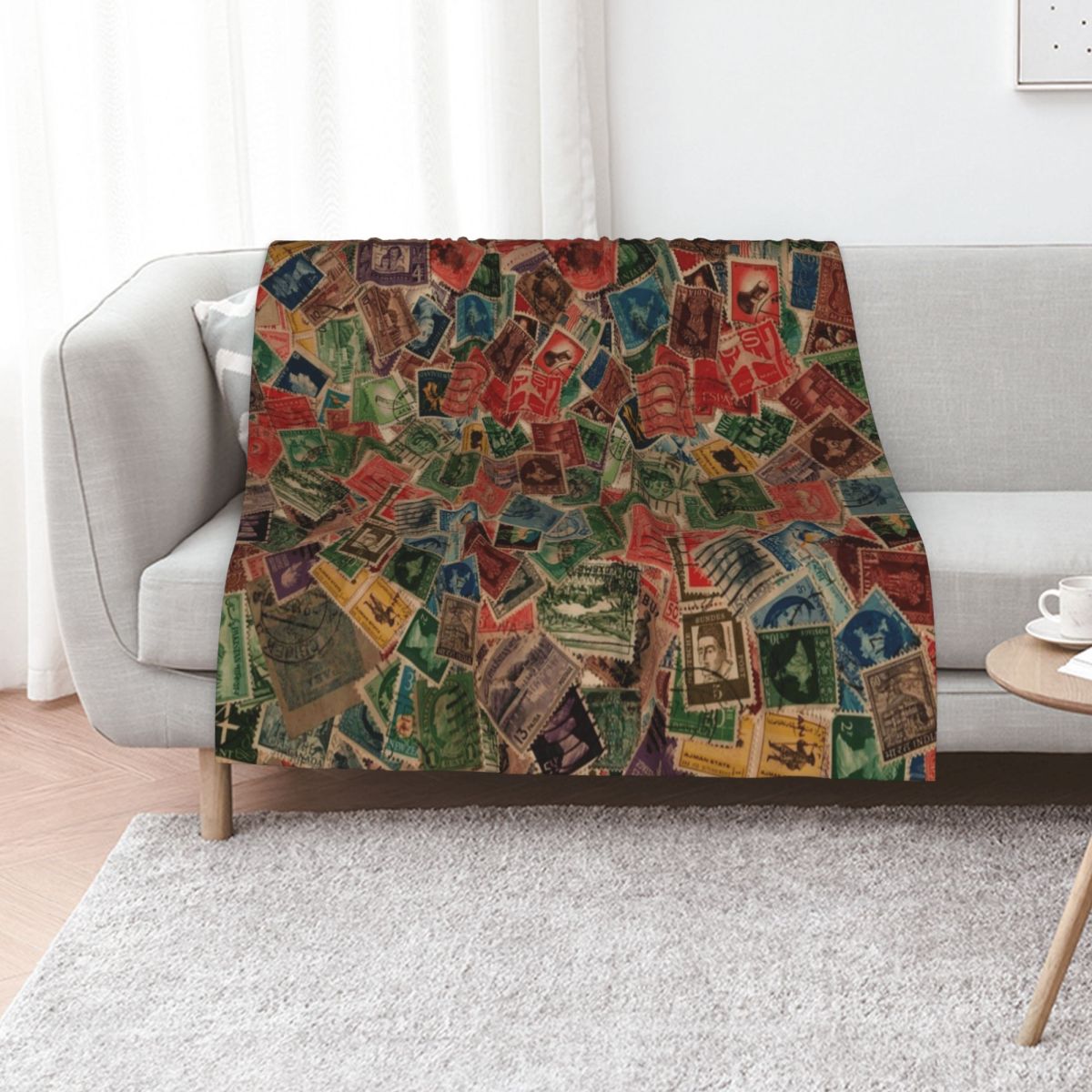 Überwurfdecke mit Vintage-Post – Collectible Vintage Postage Stamps Bewertung und Preis