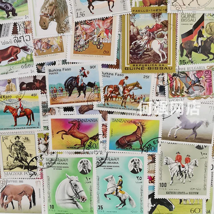 100 verschiedene Pferdestempel – Collectible Vintage Postage Stamps Bewertung und Preis
