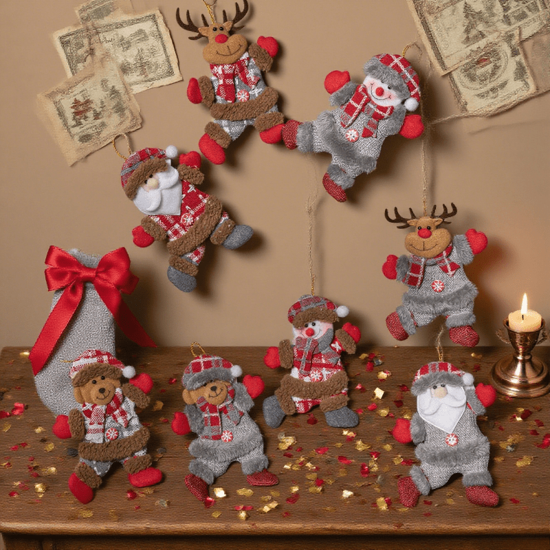 3-teiliges Set zufällig gestal – Vintage Collectible Santa Bewertung und Preis