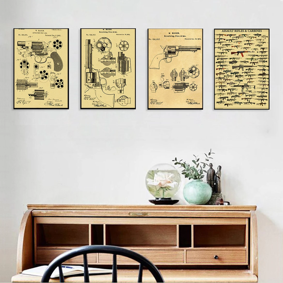 Berühmte Waffensammlung Poster – Vintage Collectible Guns Bewertung und Preis